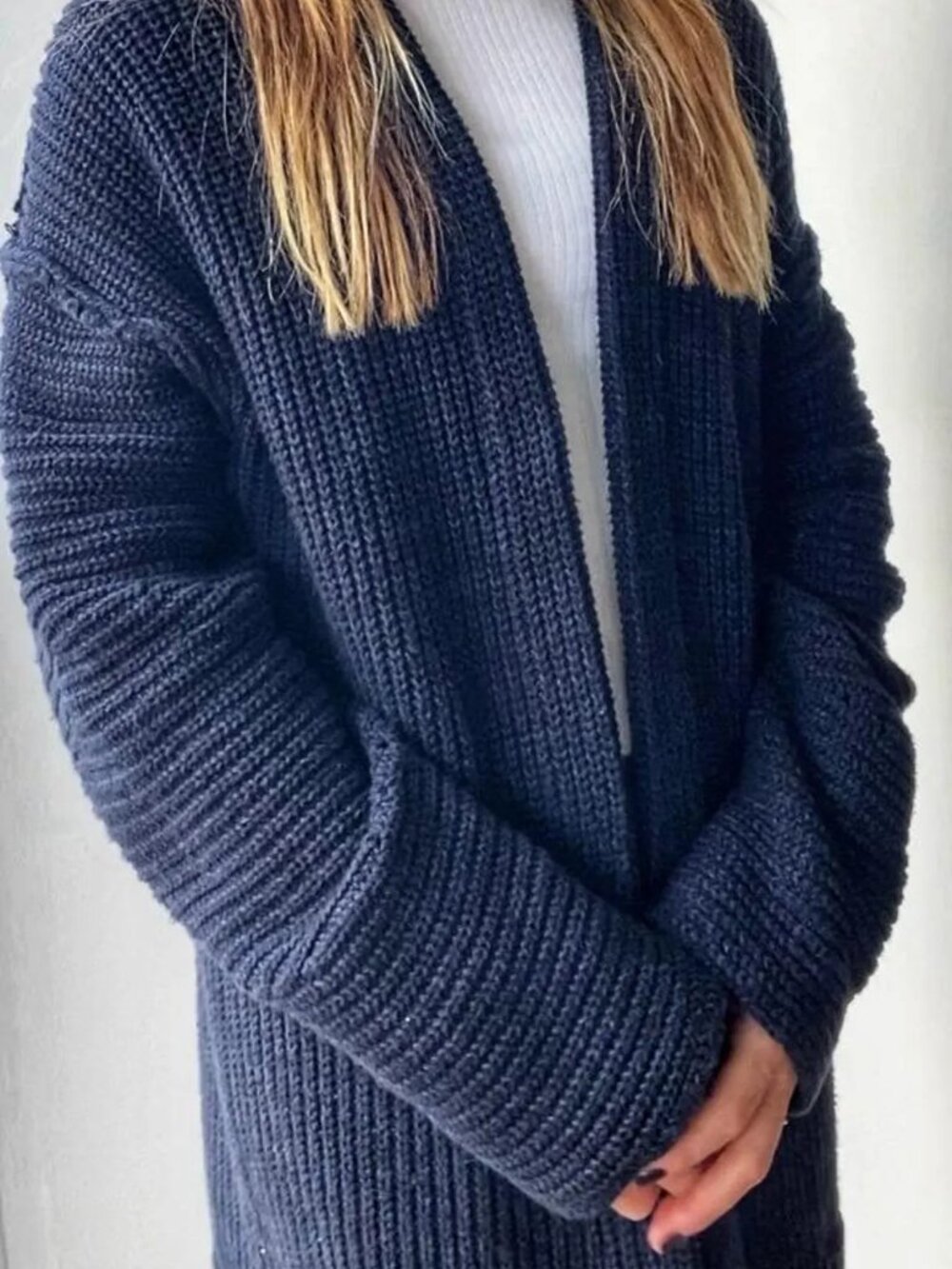 Blue Free People Long Cardigan- Size S
